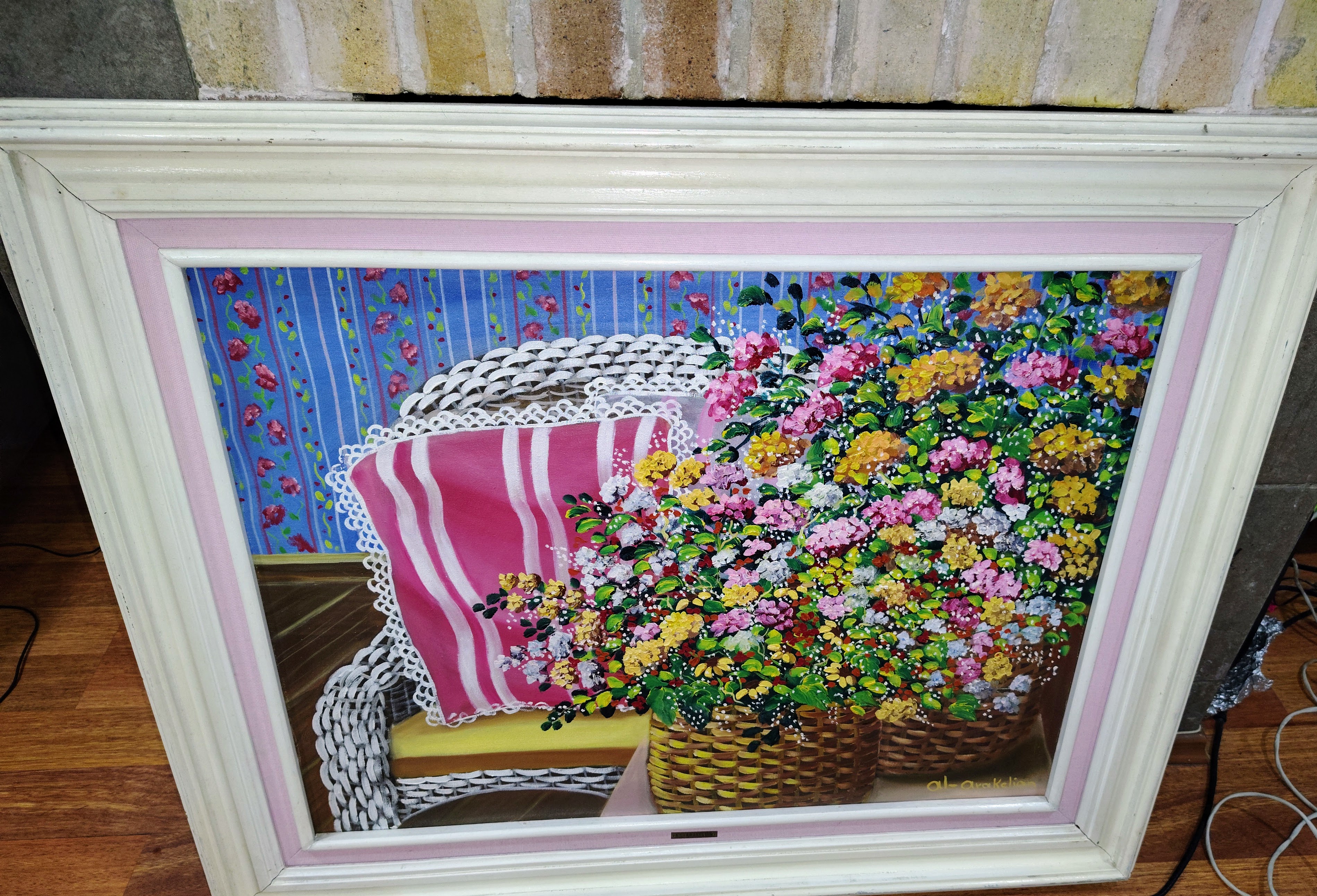 Óleo floral firmado Al-Arakelian 03